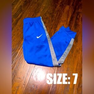 NIKE BOYS BLUE/ GREY JOGGER SWEATPANTS- SIZE 7